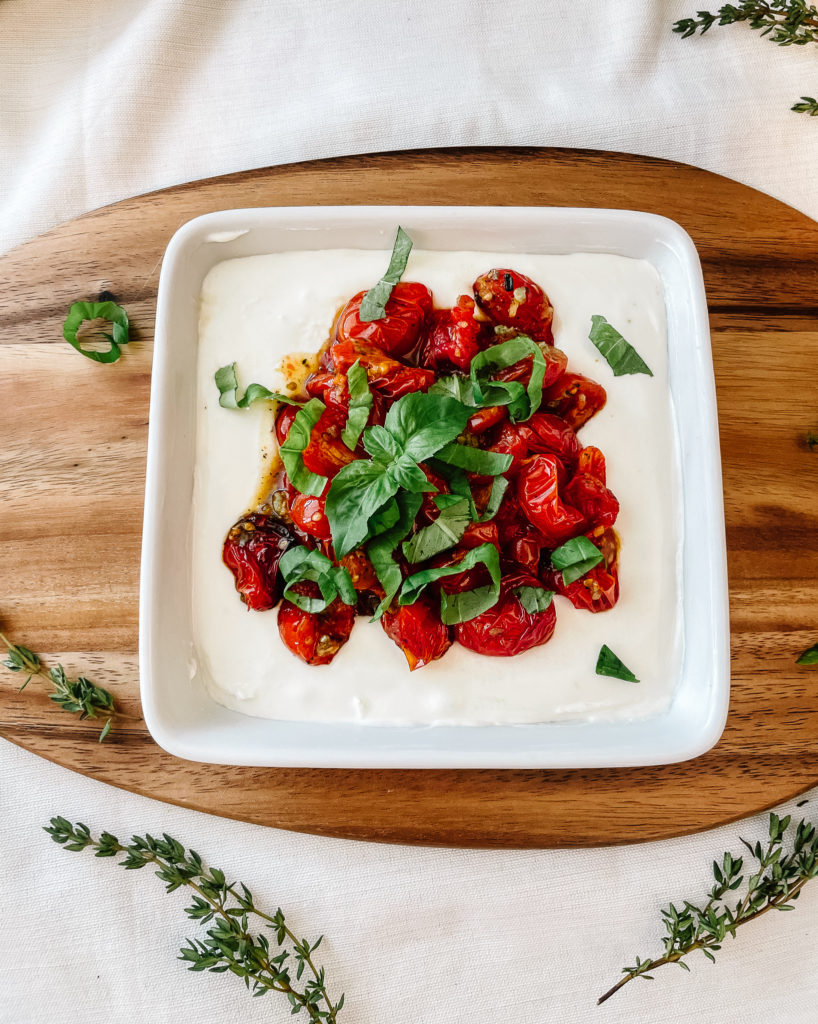 Delicious Savoury Whipped Goat Cheese With Garlic Roasted Tomatoes Everyday A